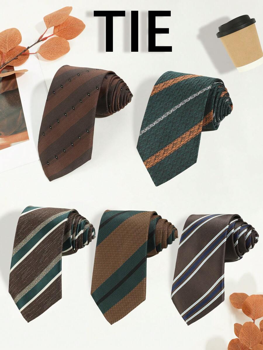 1 chiếc cà vạt sọc nhiều màu trang trọng dành cho nam thời trang, thích hợp cho công việc, đi lại và kết hợp tiệc tùng - A - Xem 1