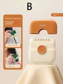1pc Hair Trimming Comb, Multifunctional Two-In-One Hair Cutting Clipper With Split Ends Trimming Cutter For Women, Home Use