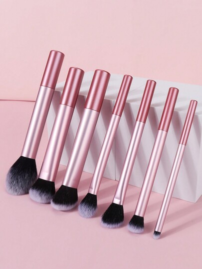 Set De 7 Pinceles Profesionales Para Maquillaje En Rosa, Incluye Pincel Para Rubor, Pincel Para Polvo Suelto, Pincel Para Corrector, Pincel Para Sombras De Ojos, Adecuado Para Viajes, Paquete De Regalo,pinceles de maquillaje brochas para maquillaje cepillo maquillaje pincel maquillaje pinceles para maquillaje brochas maquillaje pinceles maquillaje cepillo maquillaje