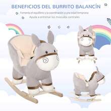 HOMCOM Ride-On Stick Horses - Grey - View 3