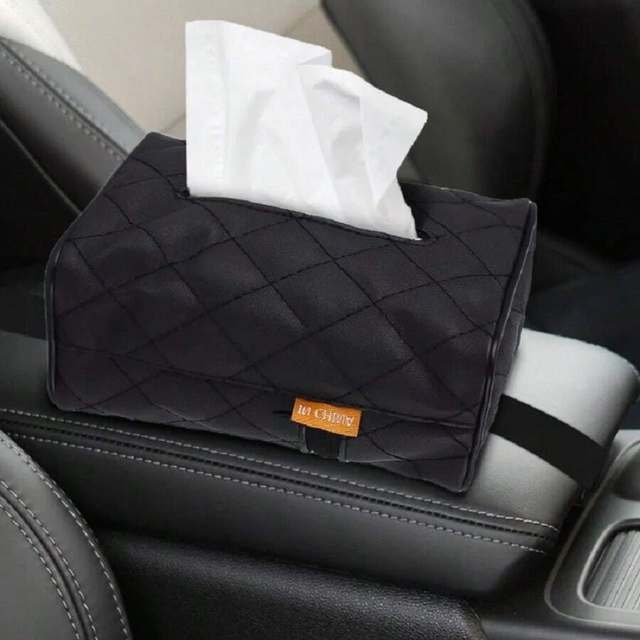 PU Leather Car Tissue Box Rear Seat Sun Visor Hanging Holder Auto Interior Organizer Tissue