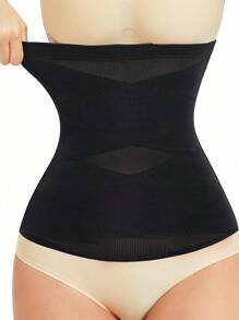JUNLAN Waist Trainer For Women Tummy Control Shapewear Breathable Cross Mesh Corset Cincher Sport Girdle Body Shaper - Black - View 1