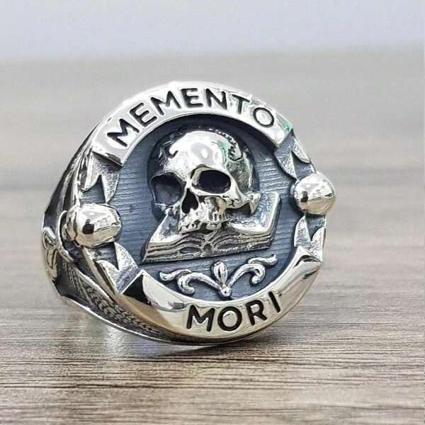 Anillo Con Diseño De Calavera O Cabeza De Fantasma Ahuecado, Accesorio De Mano Estilo Punk Para Hombres