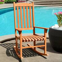 Gymax Outdoor Eucalyptus Rocking Chair Single Rocker For Patio Deck Garden Natural