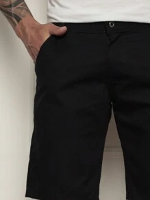 Men's Bermuda Shorts Colored Twill Premium Jeans Various Colors - 黑色 - 查看 2