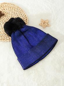 1頂歐美風格閃亮金箔針織帽,適合秋冬日常穿搭和街頭風格可愛