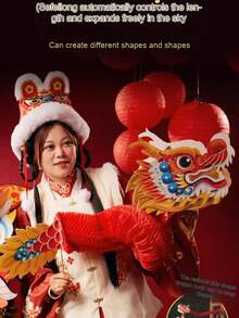 1套龍舞泥珠非物質文化遺產玩具,diy材料套裝,適合兒童手工製作的新年和元宵節禮物 - 吉祥黃龍 - 查看 4