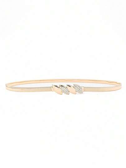 1 szt. damski pasek w talii, geometryczny kryształowy łańcuszek dekoracyjny do sukienek, sukni wieczorowych, metalowy elastyczny, wąski pasek, odpowiedni na wiosnę/lato