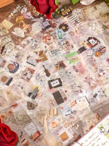 24pcs/Pack Retro & Nostalgic Mixed Pattern Graffiti Stickers With Pvc Waterproof & Corrosion Resistant Material, Reusable For Scrapbook, Diy Photo Album And Journal Planning Back To School - Multicolor - View 10