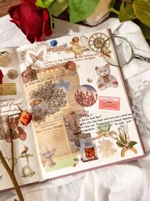 24pcs/Pack Retro & Nostalgic Mixed Pattern Graffiti Stickers With Pvc Waterproof & Corrosion Resistant Material, Reusable For Scrapbook, Diy Photo Album And Journal Planning Back To School - Multicolor - View 6