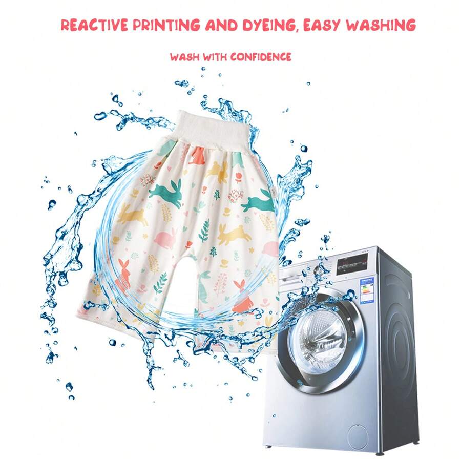 2pcs Soft & Breathable Reusable Baby Diapers With Waterproof Pad For