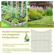 Pack Of 5 Metal Garden Fences, Pond Fences, Plug-In Fence Complete Set, 6 Fastening Rods, Metal Fence For Dogs, Garden - 黑色 - 查看 3