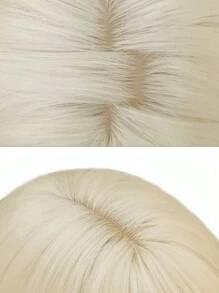 Long Curly Synthetic Wig With Bangs - Gold - View 9