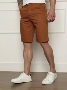 Men's Bermuda Shorts Colored Twill Premium Jeans Various Colors - 駝色 - 查看 3