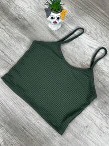 Women Tank Tops & Camis - Army Green - View 4