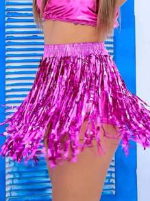 Women Skirts - 玫紅色 - 查看 2