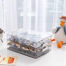Jigsaw Puzzle Storage Box For Children's Building Blocks And Toys Classification Organizing Box, Agreenable Dustproof Large Capacity File Storage Artifact - Clear - View 1