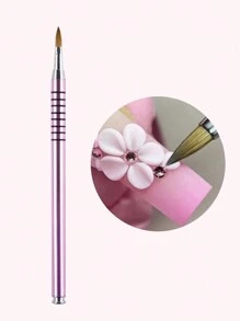 1支3d丙烯酸美甲雕塑刷粉紅色液體uv凝膠雕刻筆,花朵繪畫美甲指甲工具配件 - 淺粉色 - 查看 1