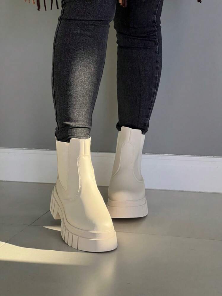 Women Fashion Boots - 香檳色 - 查看 2