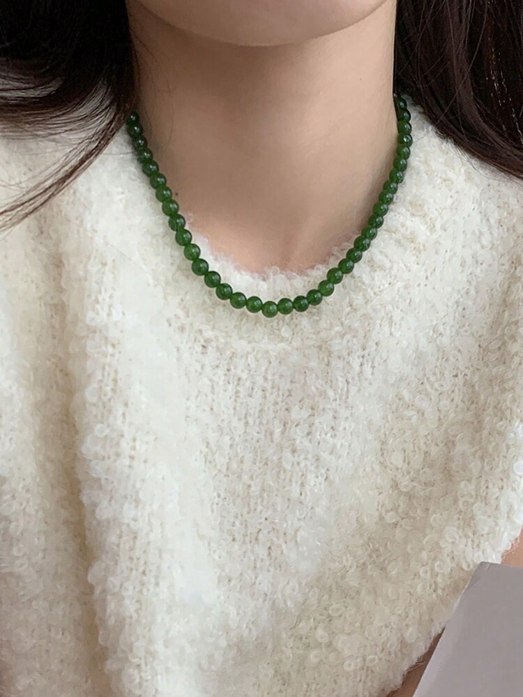 1 Miếng Ánh sáng sang trọng Nhân tạo Pha lê đính cườm Dây chuyền Của phụ nữ Dây chuyền Ngày lễ Mẹ Ngày lễ tình nhân Qủa tặng Đối với phụ nữ - màu xanh lá - Xem 13