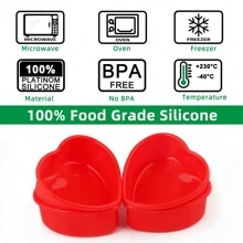 1 pezzo Stampo in silicone a forma di cuore da 4/7/9 pollici per torte a strati, pane a forma di cuore, utensile da forno antiaderente per la cucina, festa di San Valentino, decorazione per la casa, regali per la casa - Rosso - Visualizzare 6