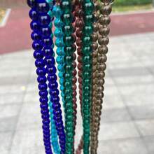 Classic Style Glass Crystal Beaded Multi-Layer Prayer Bracelet With 99pcs 8mm Beads - Royal Blue - View 2