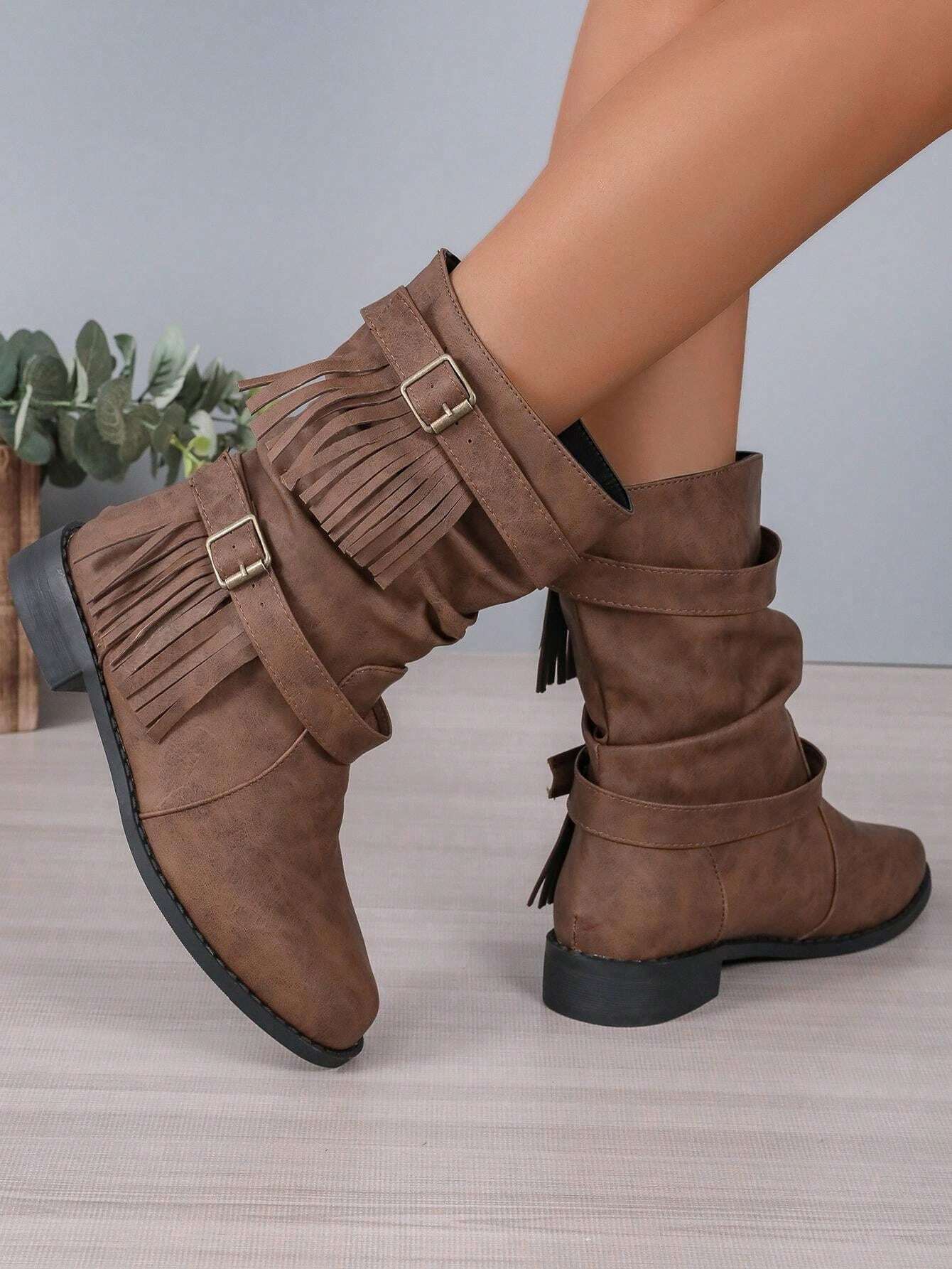 Manfield - Dames - Blauwe Suède Cowboy Laarzen Met Metallic Details Maat 36