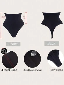 Thông Định Eo Cincher Bụng Bụng Điều Khiển Quần Lót Tập Toàn Thân Quần Lót Nữ Nâng Liền Mạch Quần - màu đen - Xem 6