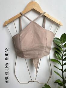 Women Tops - 杏色 - 查看 1