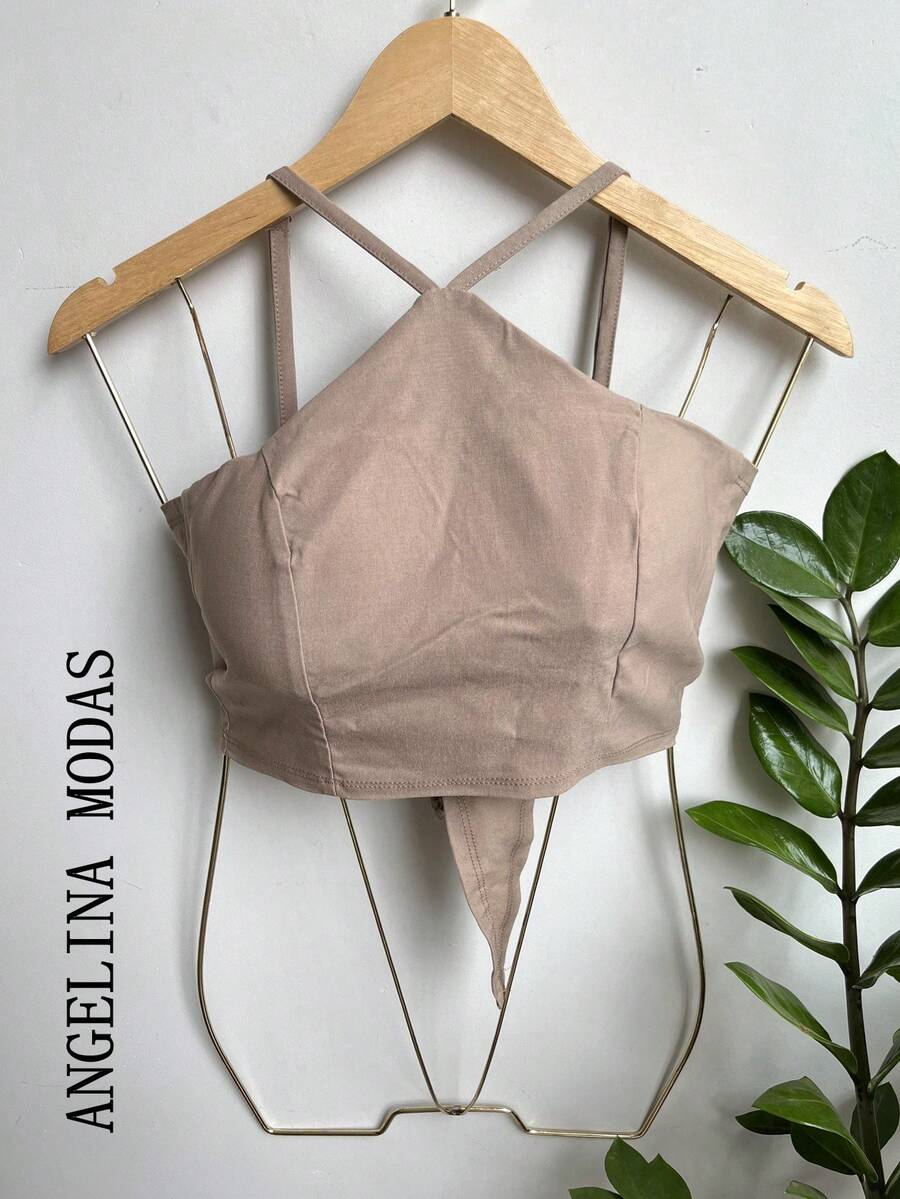 Women Tops - 杏色 - 查看 1