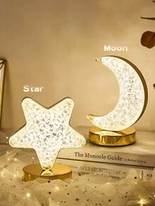 1 Đèn Bàn Sạc LED, Quà Tặng Sinh Nhật Ngôi Sao & Mặt Trăng Trang Trí Hiện Đại, Đèn Xung Quanh, Đèn Ngủ Cảm Ứng Mờ Để Trang Trí Phòng Ngủ - Vàng - Xem 8