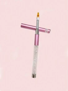 1Pc Acrylic Nail Brush UV Gel Nail Art Gradient Ombre Brush Rhinestone Handle Tool Painting Drawing Pens Manicure - Pink - View 6