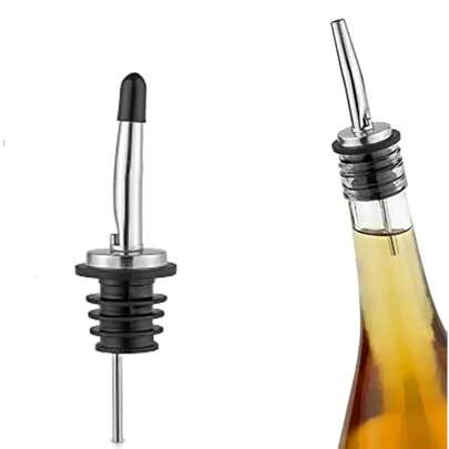 Stainless Steel Liquor Pour Spout, Olive Oil Dispenser Spout, Pour Spout For Liquor Bottles, Olive Oil Spout, Bottle Pourers For Alcohol Wine Syrup Home Bar Accessories, Wine Pourer, Pouring Improves Wine Taste Aroma, Premium Aerating Pourer And Decanter Spout, Liquor Bottle Pourers, Wine Pourer, Wine Pourers No Drip, Gifts For Wine Lovers