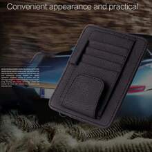 1pc Car Sun Visor Organizer Multi-Pocket Auto Interior Accessories Pocket Organizer Car Document Storage Pouch Pen Holder - Black - View 7