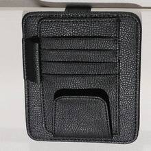 1pc Car Sun Visor Organizer Multi-Pocket Auto Interior Accessories Pocket Organizer Car Document Storage Pouch Pen Holder - Black - View 5