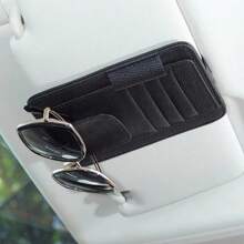 1pc Car Sun Visor Organizer Multi-Pocket Auto Interior Accessories Pocket Organizer Car Document Storage Pouch Pen Holder - Black - View 1
