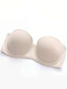 Women's Plus Size Non-Slip Underwire Strapless Bra - Apricot - View 5
