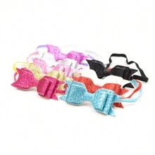 1 Miếng Trẻ em Lấp lánh Nơ Phụ kiện tóc , Băng đô cài tóc Với Bowknot - Vàng - Xem 3