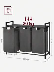 VASAGLE Laundry Baskets - Grey - View 6