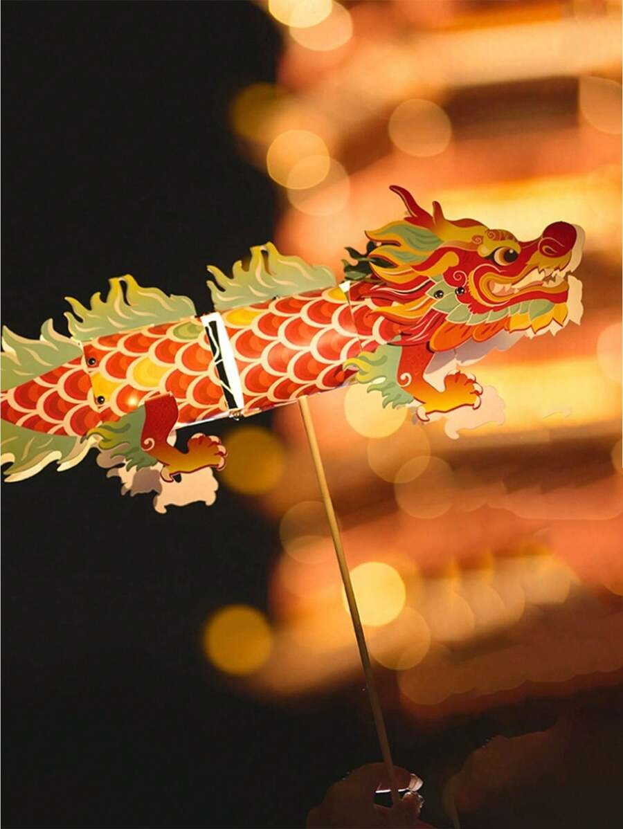 1 bộ 2024 Chinese Năm mới Lễ hội mùa Xuân May mắn Rồng Nhảy & Lồng đèn DIY Chất liệu Đối với Trẻ em Đến Làm Cầm tay Lồng đèn Đối với Lễ hội - Đèn lồng rồng tốt lành (kiểu ngẫu nhiên) - Xem 1