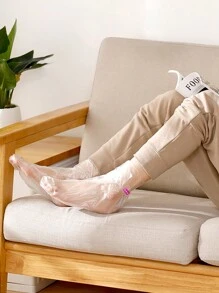 100pcs Disposable Foot Film Cover To Prevent Dry & Cracked Feet, Moisturizing & Testing Foot Cover, Protective Foot Film Shoe Cover - Clear - View 3