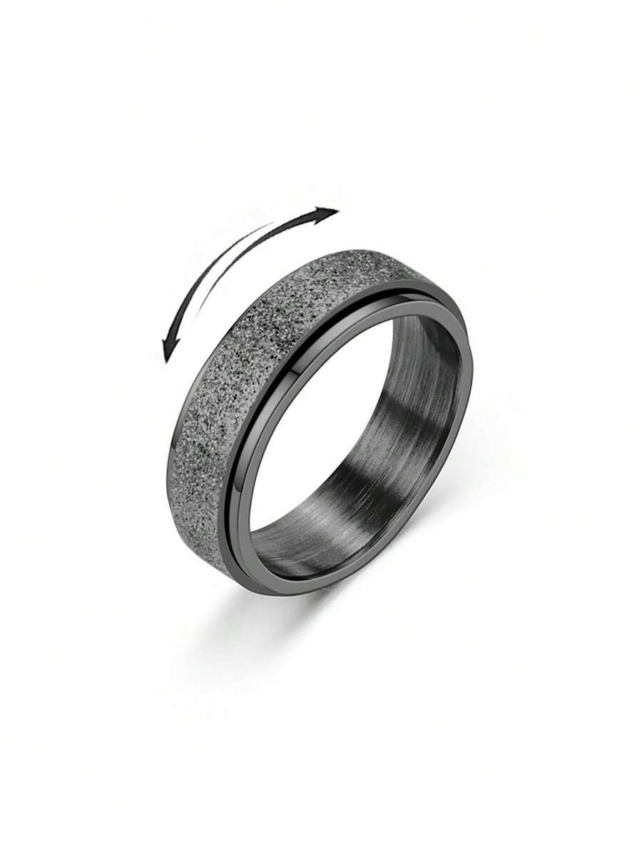 1 Miếng Đen Quay Sự lo lắng Fidget Nhẫn Đối với Trẻ em Giảm bớt căng thẳng Nhẫn Đối với Cuộc sống hàng ngày - màu đen - Xem 1