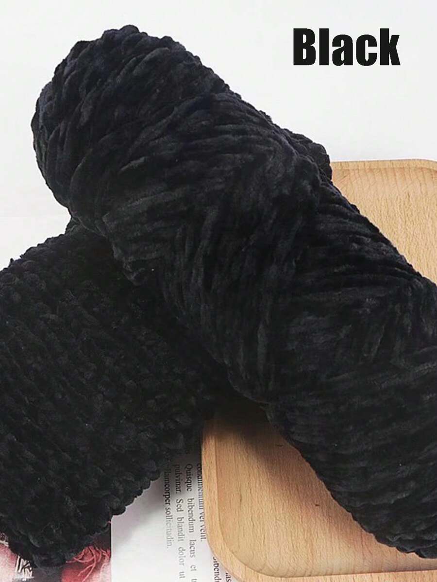 100g/200g/250g Cashmere Yarn, 100% Polyester Fiber Soft Fluffy Knitting Crochet Yarn, DIY Scarf Sweater Doll And Handmade Accessories Material - Black - View 1