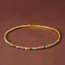 1pc Sparkling Rhinestone Elastic Women's Anklet, Fashionable Daily Accessory - Silver - View 10