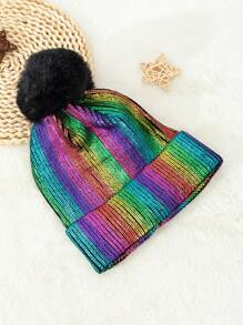 1頂歐美風格閃亮金箔針織帽,適合秋冬日常穿搭和街頭風格可愛