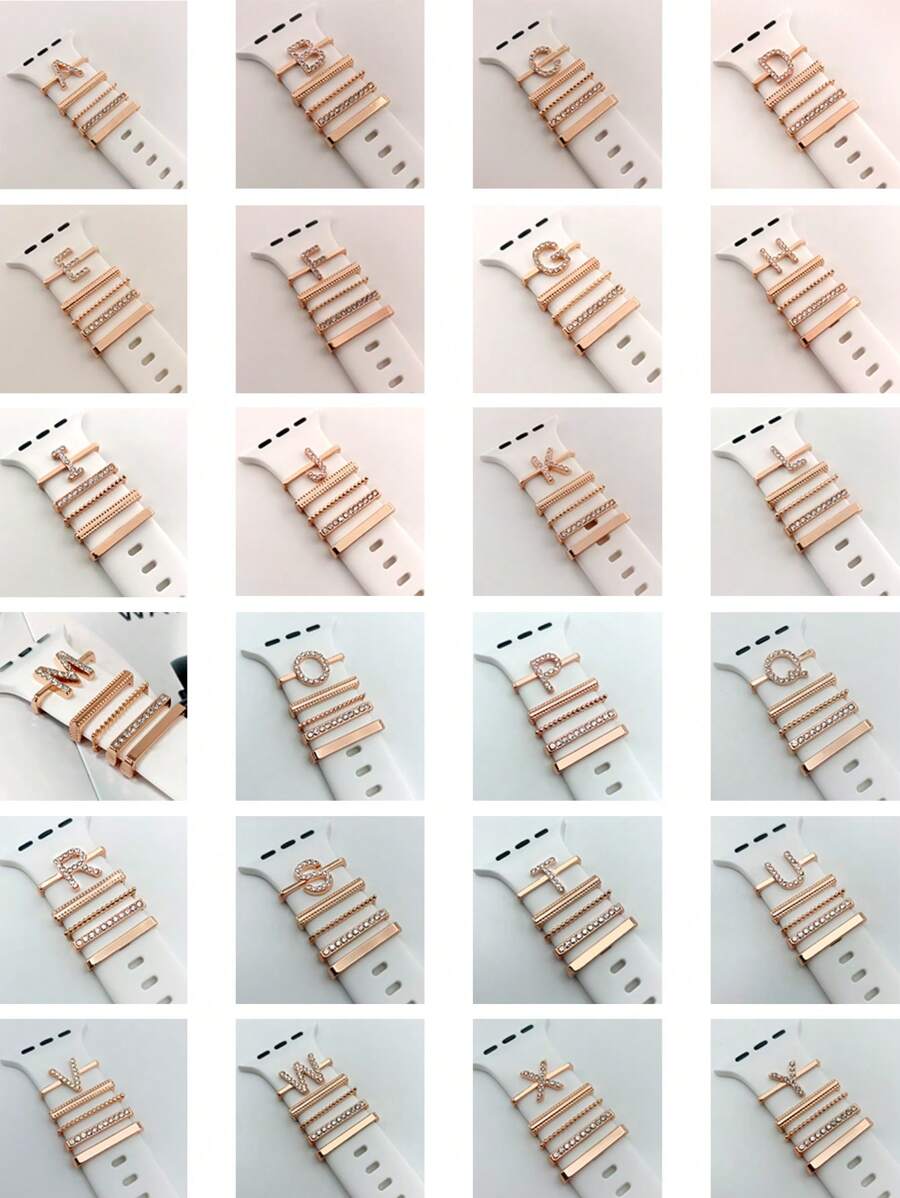 26pcs Alphabet Pattern Smart Watch Strap Compatible With Various Brands As A Gift For Students Returning To School