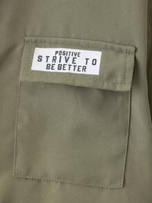 青少年男孩字母印花釦扣襯衫和貨物褲套裝，適用於春/夏