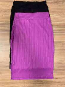 Women Skirts - 紫色 - 查看 1