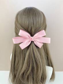 1入粉色簡約風蝴蝶結髮夾,適合女孩們日常佩戴,可愛又甜美的髮飾,是送給朋友的絕佳禮物 - 粉色 - 查看 1