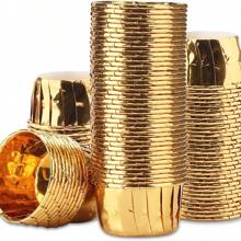 50pcs Gold Aluminum Foil Baking Cups, Muffin Dessert Cups, Disposable Foil Cups, Cake Decorative Cups, For Festival Party, Wedding, Table Centerpiece Decor